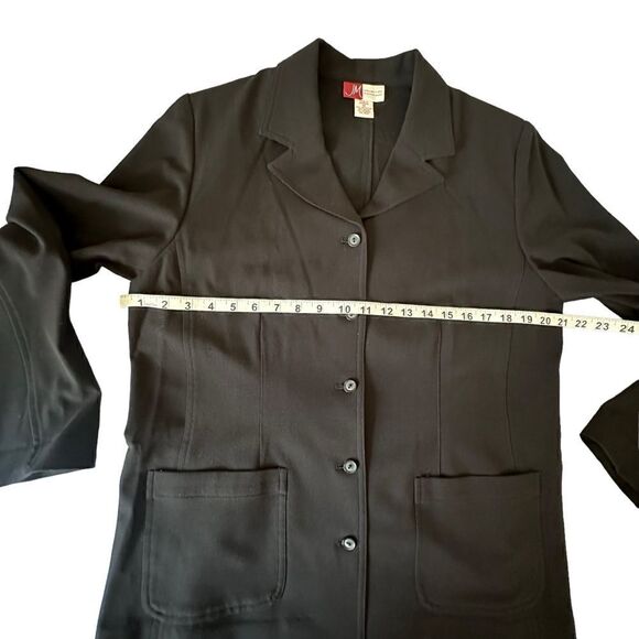 JM Collection Black lightweight unlined rayon blend blazer size 10 - Picture 6 of 9